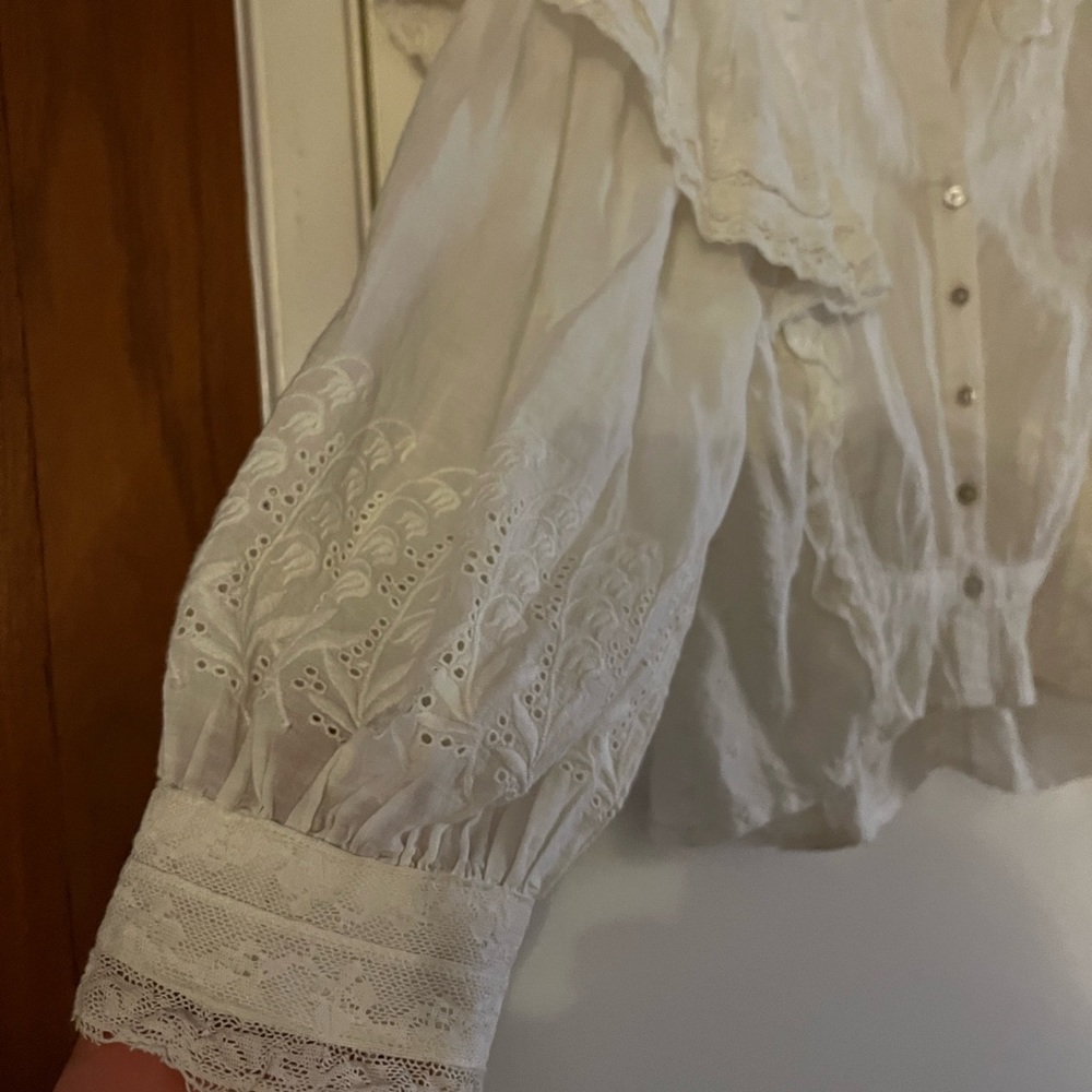 Loveshackfancy Embroidered Victorian Peasant Blou… - image 8